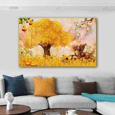 File PSD Tranh thần tài cây tiền CT479 (nguyên bản) cho thiết kế