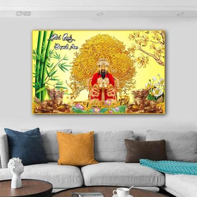 File tranh Tranh thần tài cây tiền CT485 (ảnh gốc) in trần xuyên sáng