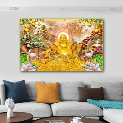 File gốc in ấn Tranh thần tài cây tiền CT526 chất lượng vượt trội