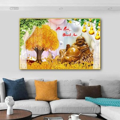 File tranh quảng cáo Tranh thần tài cây tiền CT553 (file gốc) chuyên nghiệp