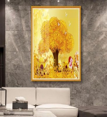 File ảnh gốc Tranh thần tài cây tiền CT558 (chuyên in mica)