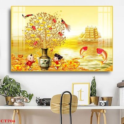 File gốc File tranh cây tiền tài lộc CT704 (in mica) làm quà tặng