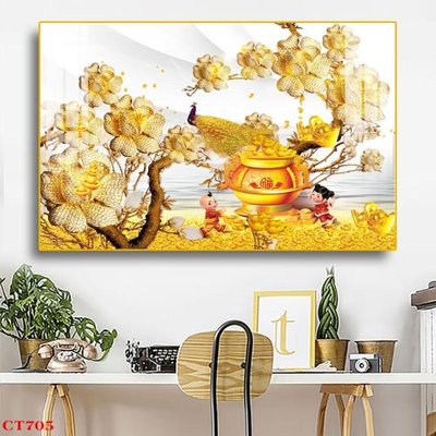 File ảnh File tranh cây tiền tài lộc CT705 (gốc) in standee