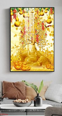Download file tranh PSD File tranh cây tiền tài lộc CT714 để chỉnh sửa