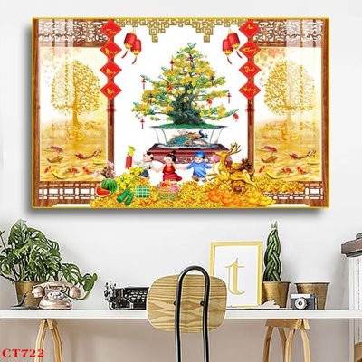 File gốc File tranh cây tiền tài lộc CT722 (Filetranh.com) File tranh cây tiền tài lộc CT722