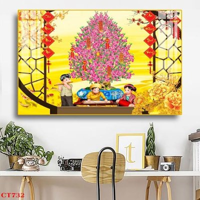 Tải file gốc File tranh cây tiền tài lộc CT732 (bản PSD) còn layer