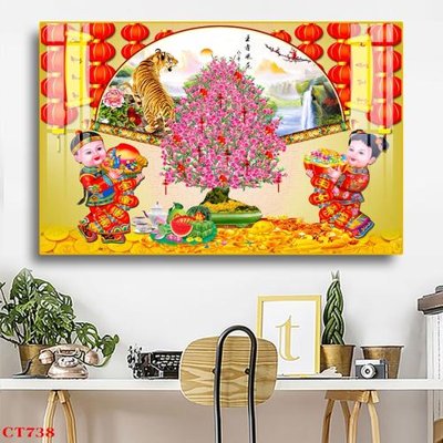 Download file ảnh gốc File tranh cây tiền tài lộc CT738 để in ấn