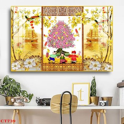 File gốc File tranh cây tiền tài lộc CT739 (dành cho trang trí nội thất)