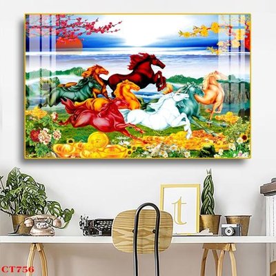 File tranh File tranh cây tiền tài lộc CT756 (bản gốc) in lụa 5D