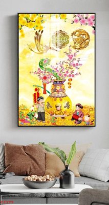 Tải file gốc in lụa File tranh cây tiền tài lộc CT777 siêu nét