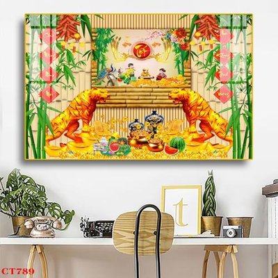 File in ấn File tranh cây tiền tài lộc CT789 (bản gốc) cao cấp