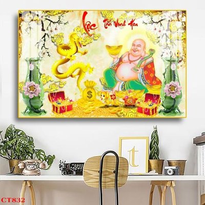 File tranh gốc in trần nhà File tranh cây tiền tài lộc CT832 3D