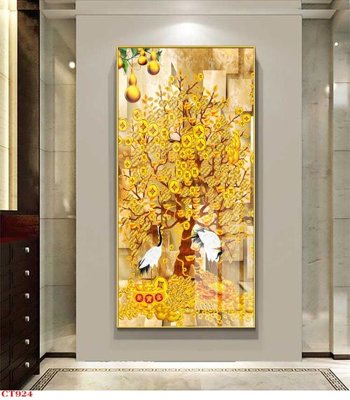 File ảnh File tranh cây tiền tài lộc CT924 (gốc) cho trang trí nội thất