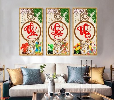 File gốc File tranh cây tiền tài lộc CT977 (in lụa) tranh phong thủy