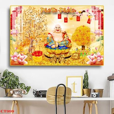 File gốc File tranh cây tiền tài lộc CT999 (in lụa) tranh thuận buồm