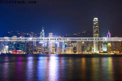 File tranh Canh dem thanh pho 113 (gốc) in trên kính