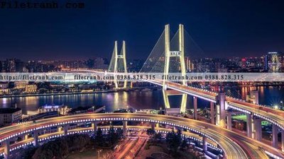 File tranh gốc Canh dem thanh pho 180 chủ đề hiện đại