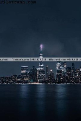 Chi tiết file tranh tráng gương Canh dem thanh pho 353 (ảnh gốc)