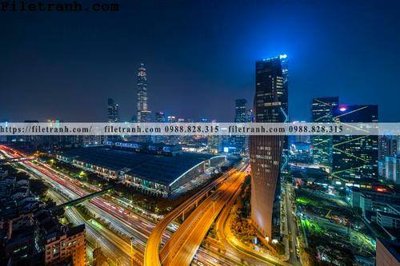 Tải file Canh dem thanh pho 369 (ảnh gốc) in tranh kính