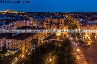 File tranh Canh dem thanh pho 380 (gốc) chủ đề trẻ em