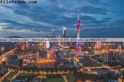 File gốc Canh dem thanh pho 385 (in mica) trang trí