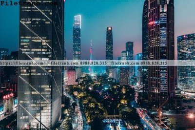 File tranh Canh dem thanh pho 387 (ảnh gốc) in trần xuyên sáng