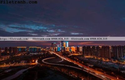 File tranh Canh dem thanh pho 507 (gốc) chủ đề tĩnh vật