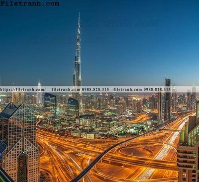 File in lụa Canh dem thanh pho 511 (phong cảnh) Canh dem thanh pho 511