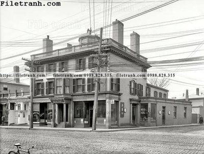 File tranh Colonial House Cafe_ 1906 (ảnh gốc) sắc nét hoàn hảo