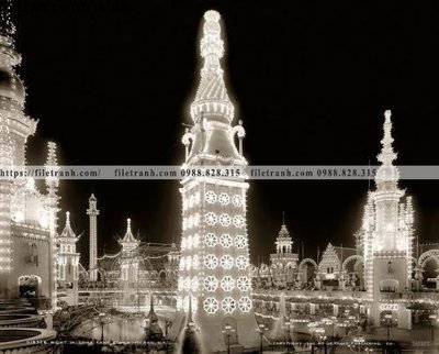 File tranh Coney Island_ 1905 (gốc) in trên kính