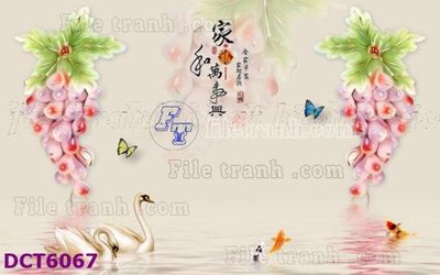 File in trần File gốc in tranh tổng hợp DCT6067 (bản gốc 3D) sống động