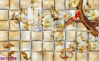 File tranh File gốc in nền tường vân đá cẩm thạch DCT7078 (file gốc) chủ đề phong thủy