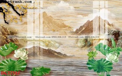 File in lụa File in vân đá cẩm thạch DCT7521 (phong cảnh) File in vân đá cẩm thạch DCT7521