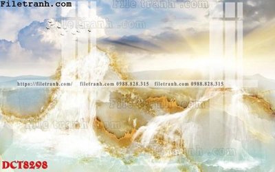 File in trần File in vân đá cẩm thạch DCT8298 (bản gốc) phong cảnh