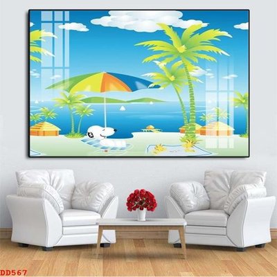 File tranh gốc in trần nhà File gốc đại đương biển DD567 3D