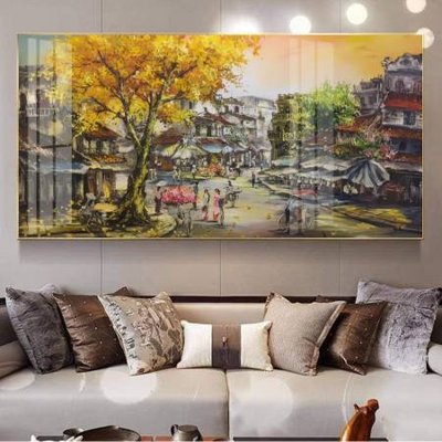 File tranh gốc in trần nhà File tranh đồng quê DQ1019 3D