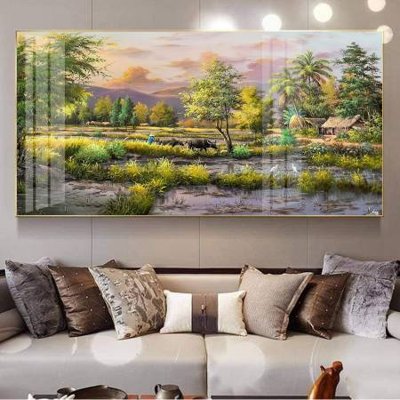 File gốc File tranh đồng quê DQ1056 (in ấn) màu sắc trung thực