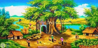 File in trần File tranh đồng quê DQ11 (bản gốc 3D) sống động
