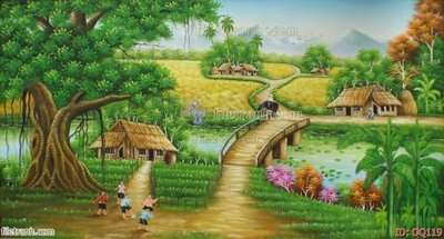 File tranh quảng cáo File tranh đồng quê DQ119 (file gốc) chuyên nghiệp