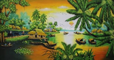 File tranh File tranh đồng quê DQ149 (gốc) in trên kính