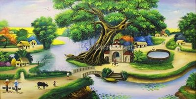 Hình ảnh gốc File tranh đồng quê DQ156 (để in khổ lớn)