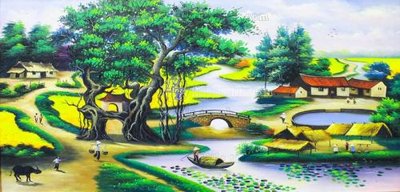 Tải file File tranh đồng quê DQ157 (gốc) in tranh tráng gương