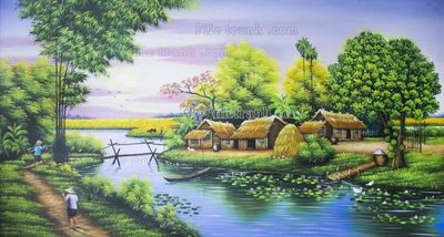 Tải file gốc File tranh đồng quê DQ160 (in khổ lớn) không vỡ