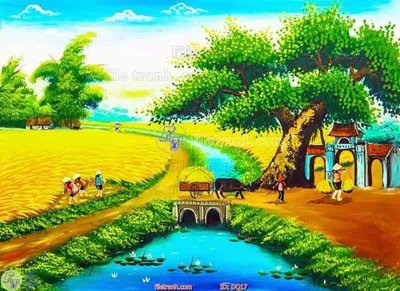 Download file File tranh đồng quê DQ17 (gốc) in mica bàn thờ