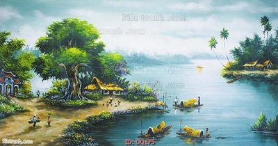 File gốc File tranh đồng quê DQ175 (Filetranh.com) File tranh đồng quê DQ175