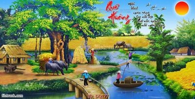 File gốc File tranh đồng quê DQ177 (in tráng gương) nghệ thuật