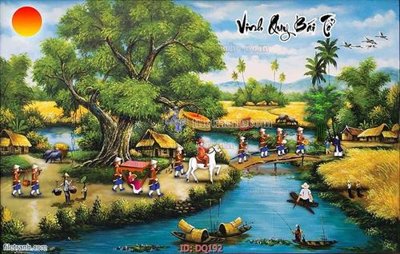 File in trần File tranh đồng quê DQ192 (file gốc) xuyên sáng