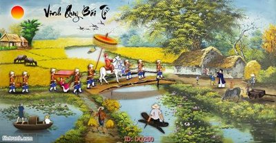 Ảnh gốc File tranh đồng quê DQ200 (nét căng) in mica