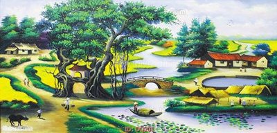 File tranh PSD File tranh đồng quê DQ201 chất lượng cao