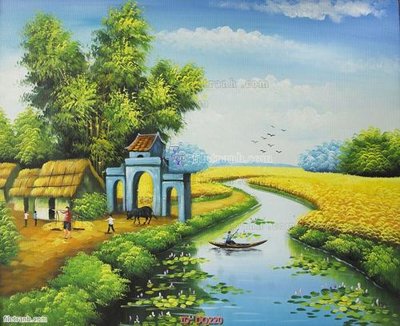 File tranh File tranh đồng quê DQ220 (gốc) phong cách tối giản